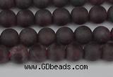 CGA671 15.5 inches 6mm round matte red garnet beads wholesale