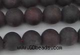 CGA672 15.5 inches 8mm round matte red garnet beads wholesale