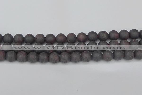 CGA674 15.5 inches 12mm round matte red garnet beads wholesale