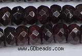 CGA679 15.5 inches 5*9mm faceted rondelle red garnet beads