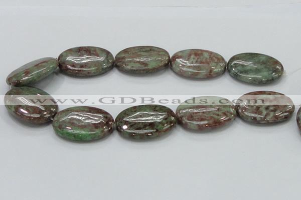 CGA68 15.5 inches 30*40mm oval red green garnet gemstone beads