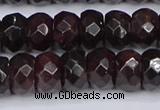 CGA680 15.5 inches 6*11mm faceted rondelle red garnet beads