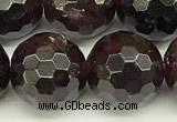 CGA732 15 inches 10mm faceted round red garnet beads wholesale