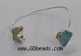 CGB1022 13*18mm - 15*20mm freeform & butterfly druzy agate bangles