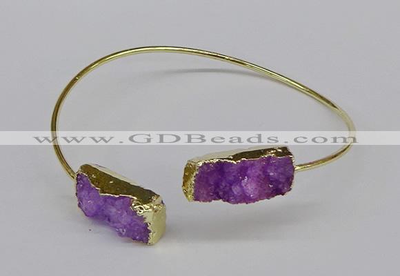 CGB1032 8*18mm - 10*20mm freeform druzy agate bangles