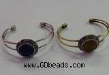 CGB1517 25mm coin plated druzy agate bangles wholesale