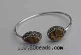 CGB2022 16*20mm freeform plated druzy agate bangles wholesale