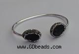 CGB2023 16*20mm freeform plated druzy agate bangles wholesale