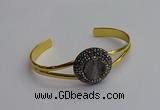 CGB2028 25mm coin plated druzy agate bangles wholesale