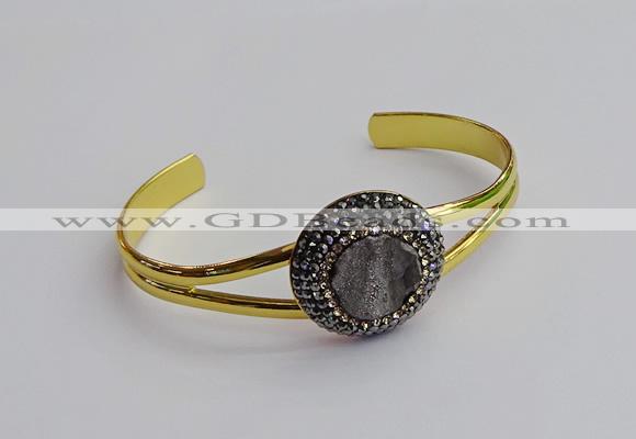 CGB2028 25mm coin plated druzy agate bangles wholesale