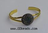 CGB2031 25mm coin plated druzy agate bangles wholesale