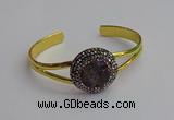 CGB2032 25mm coin plated druzy agate bangles wholesale