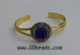 CGB2033 25mm coin plated druzy agate bangles wholesale