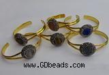 CGB2035 25mm coin plated druzy agate bangles wholesale