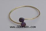 CGB2043 10mm coin plated druzy agate gemstone bangles wholesale