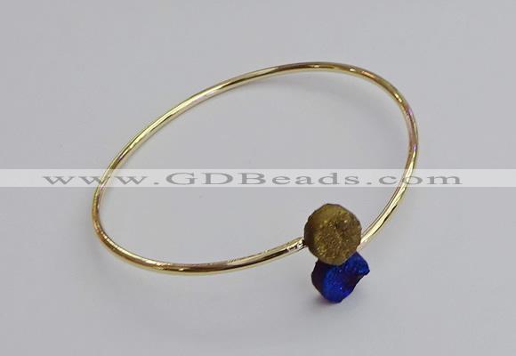 CGB2045 10mm coin plated druzy agate gemstone bangles wholesale