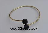 CGB2047 10mm coin plated druzy agate gemstone bangles wholesale