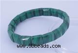 CGB226 7 inches 10*10mm square natural malachite gemstone bracelets