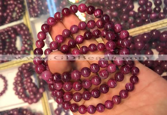 CGB2510 7.5 inches 6mm round ruby zoisite beaded bracelets