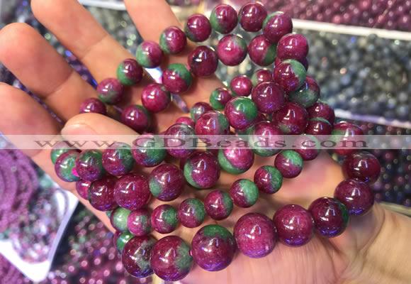 CGB2527 7.5 inches 9mm round ruby zoisite beaded bracelets