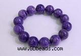 CGB2556 7.5 inches 16mm round charoite gemstone beaded bracelets