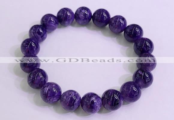 CGB2572 7.5 inches 11mm round charoite gemstone beaded bracelets