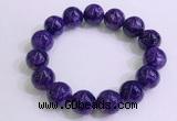 CGB2575 7.5 inches 14mm round charoite gemstone beaded bracelets