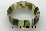 CGB3155 7.5 inches 11*23mm faceted rectangle agate bracelets