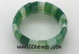 CGB3159 7.5 inches 11*23mm faceted rectangle agate bracelets