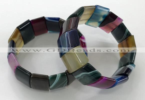 CGB3193 7.5 inches 15*25mm rectangle agate bracelets wholesale