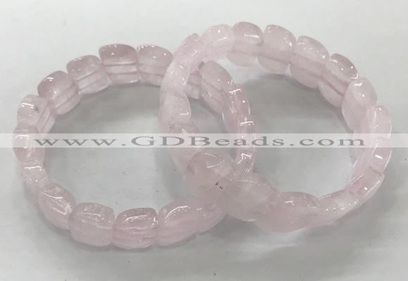 CGB3265 7.5 inches 10*15mm faceted marquise rose quartz bracelets