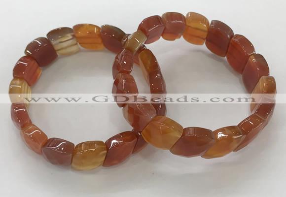 CGB3268 7.5 inches 10*15mm faceted marquise red agate bracelets