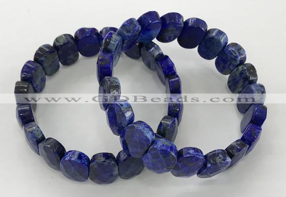 CGB3279 7.5 inches 10*15mm faceted oval lapis lazuli bracelets