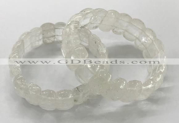 CGB3290 7.5 inches 10*20mm faceted oval white crystal bracelets