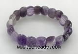 CGB3362 7.5 inches 10*15mm oval amethyst gemstone bracelets