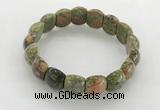 CGB3376 7.5 inches 10*15mm oval unakite bracelets wholesale