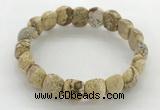 CGB3382 7.5 inches 10*15mm oval picture jasper bracelets