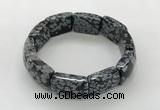 CGB3416 7.5 inches 15*21mm snowflake obsidian bracelets