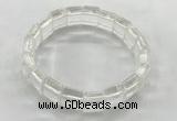 CGB3420 7.5 inches 12*15mm faceted rectangle white crystal bracelets