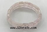 CGB3421 7.5 inches 12*15mm faceted rectangle rose quartz bracelets