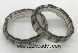 CGB3422 7.5 inches 12*15mm faceted rectangle smoky quartz bracelets