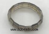 CGB3425 7.5 inches 12*15mm faceted rectangle grey agate bracelets