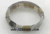 CGB3426 7.5 inches 12*15mm faceted rectangle agate bracelets