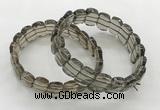 CGB3441 7.5 inches 10*15mm faceted marquise smoky quartz bracelets