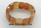 CGB3480 7.5 inches 15*20mm faceted rectangle red agate bracelets