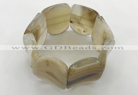 CGB3500 7.5 inches 30*40mm oval agate bracelets wholesale