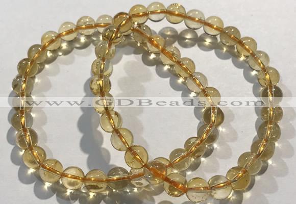 CGB4028 7.5 inches 7mm round citrine beaded bracelets wholesale