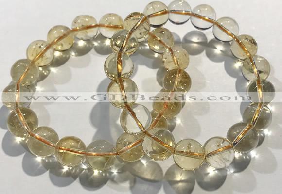 CGB4031 7.5 inches 10mm round citrine beaded bracelets wholesale