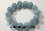 CGB4040 7.5 inches 14mm faceted round aquamarine beaded bracelets