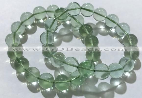 CGB4052 7.5 inches 12mm round green fluorite beaded bracelets